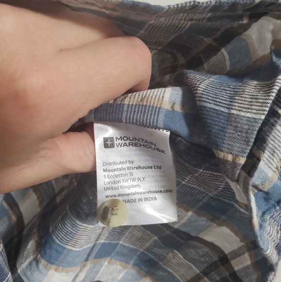 3/$12 Men's cotton plaid button down short sleeve shirt - Picture 4 of 5